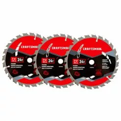 Craftsman Carbon Steel Saw Blade - Carbide - Circular - 24 Teeth - 7 1/4-in dia - 3 Per Pack
