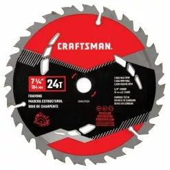 CRAFTSMAN Carbon Steel Circular Saw Blade - 7 1/4" x 24 Teeth