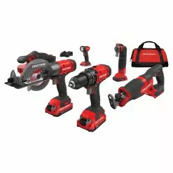 Craftsman 20-volt 6-Tool Combo Kit with Batteries and Charger - Cordless - 140 Lumen Light - Variable Speed