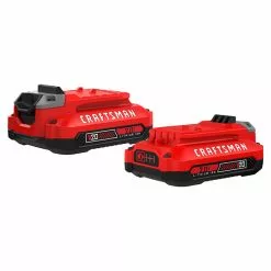 Craftsman V20 2-AH Lithium Ion Batteries - No Self-Discharge - 3-LED Light Indicator - 2 per Pack