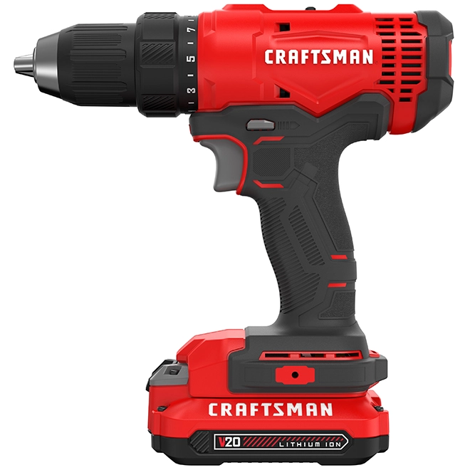 Craftsman V20 1/2-in Cordless Drill Kit - 1800 RPM - Keyless Chuck - LED Light - Dual Speed Mode 2 Craftsman V20 1/2-in Cordless Drill Kit - 1800 RPM - Keyless Chuck - LED Light - Dual Speed Mode - Image 2