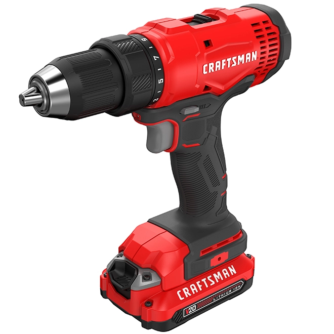 Craftsman V20 1/2-in Cordless Drill Kit - 1800 RPM - Keyless Chuck - LED Light - Dual Speed Mode 3 Craftsman V20 1/2-in Cordless Drill Kit - 1800 RPM - Keyless Chuck - LED Light - Dual Speed Mode - Image 3