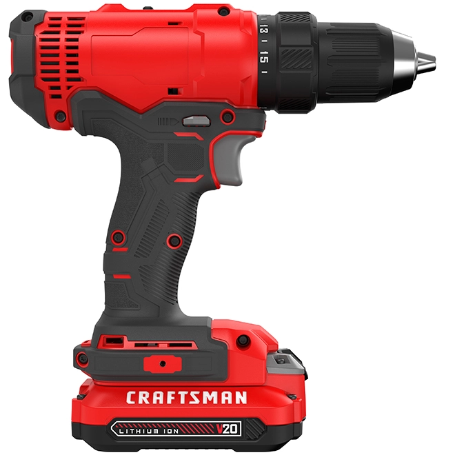 Craftsman V20 1/2-in Cordless Drill Kit - 1800 RPM - Keyless Chuck - LED Light - Dual Speed Mode 4 Craftsman V20 1/2-in Cordless Drill Kit - 1800 RPM - Keyless Chuck - LED Light - Dual Speed Mode - Image 4