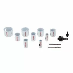 Craftsman 13-pc Arboured Hole Saw Set - Bi-metal - White - Suitable for Cutting Wood and Metal