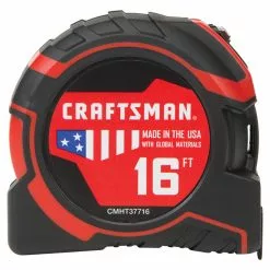 CRAFTSMAN PRO-LOCK Measuring Tape - 1.25'' x 16' - Black/Red