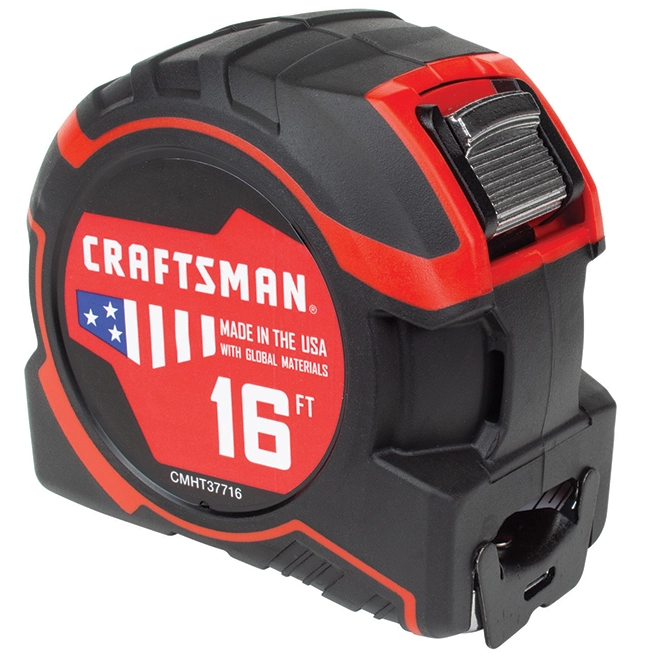 CRAFTSMAN PRO-LOCK Measuring Tape - 1.25'' x 16' - Black/Red 2 CRAFTSMAN PRO-LOCK Measuring Tape - 1.25'' x 16' - Black/Red - Image 2