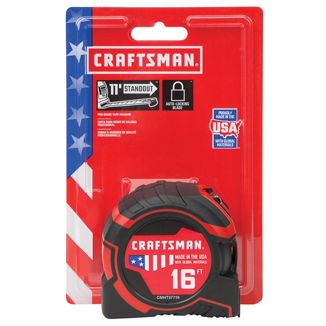 CRAFTSMAN PRO-LOCK Measuring Tape - 1.25'' x 16' - Black/Red 4 CRAFTSMAN PRO-LOCK Measuring Tape - 1.25'' x 16' - Black/Red - Image 4