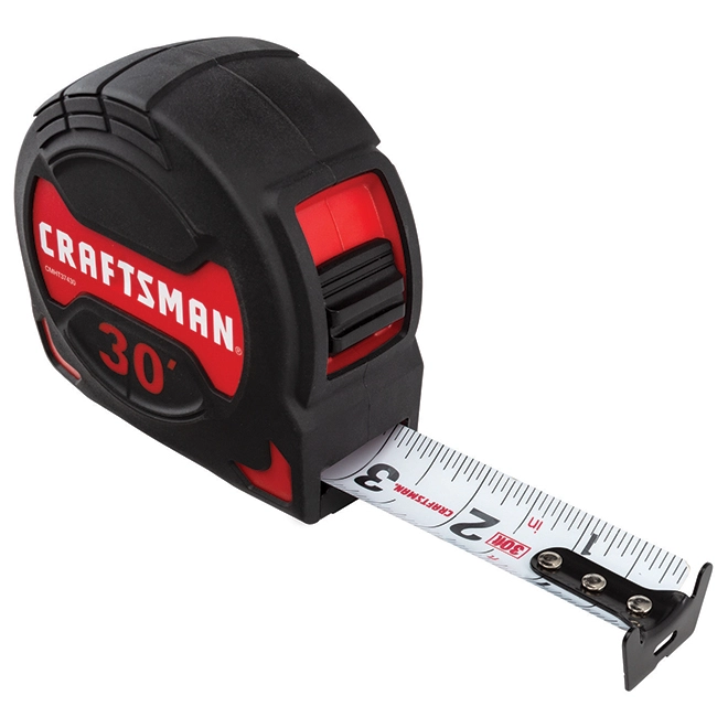 CRAFTSMAN PRO-10 Measuring Tape - 1.25'' x 30' - Black and Red 1 CRAFTSMAN PRO-10 Measuring Tape - 1.25'' x 30' - Black and Red