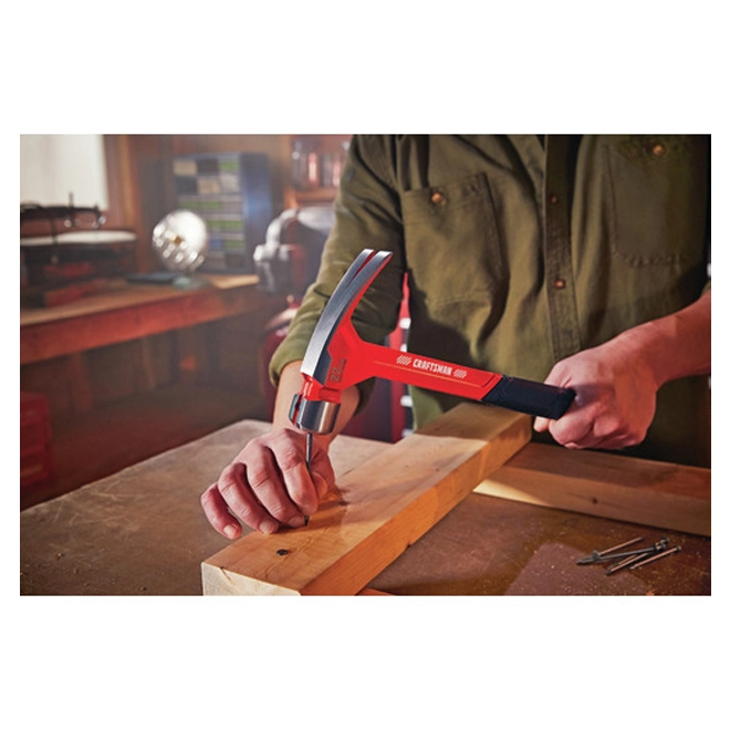 CRAFTSMAN Framing Hammer - 22 oz - Steel - Anti-Vibrations - Red and Black 4 CRAFTSMAN Framing Hammer - 22 oz - Steel - Anti-Vibrations - Red and Black - Image 4