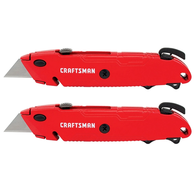 Craftsman Retractable Utility Knives - 5-in - Red - 2-Pack 1 Craftsman Retractable Utility Knives - 5-in - Red - 2-Pack