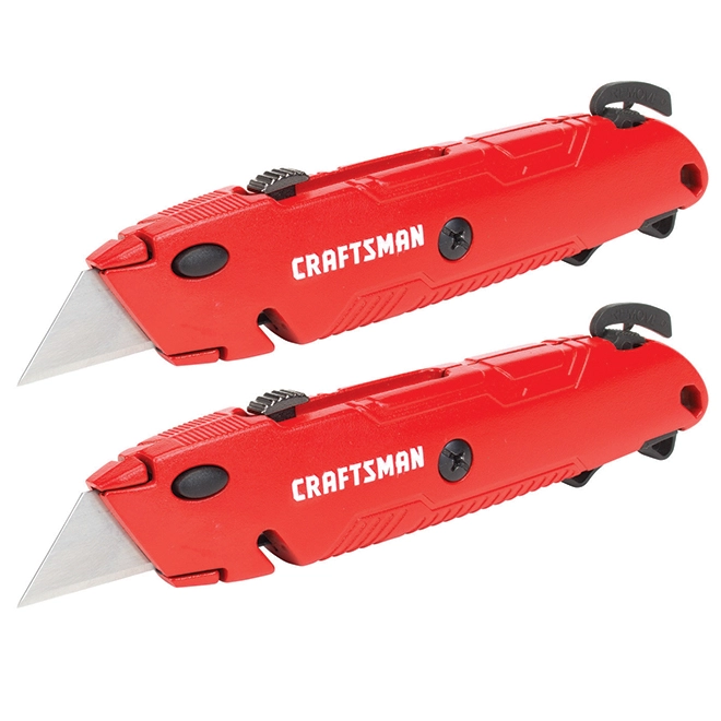 Craftsman Retractable Utility Knives - 5-in - Red - 2-Pack 2 Craftsman Retractable Utility Knives - 5-in - Red - 2-Pack - Image 2