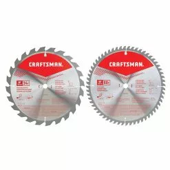 Craftsman 2-Pc Carbide-Tipped Circular Saw Blade Set - 10-in Dia - 5/8-in Arbour - 24 and 60 Teeth