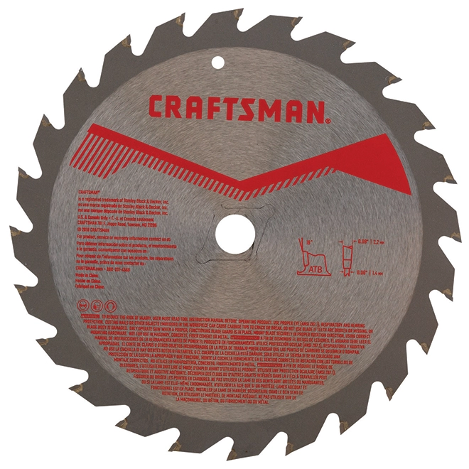 Craftsman Circular Rip Saw Blade - 7 1/4-in Dia - 24T - ATB Grind Geometry - Carbide Teeth 2 Craftsman Circular Rip Saw Blade - 7 1/4-in Dia - 24T - ATB Grind Geometry - Carbide Teeth - Image 2