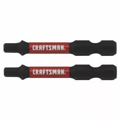 Craftsman Impact Rated Screwdriver Bits - 2-in - Black Oxide S2 Steel - Pack of 2