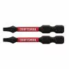 Craftsman Impact Rated Torx-Head Impact Screw Drive Bits - T15 x 2-in L - Hex Shank - Black - 2 Per Pack