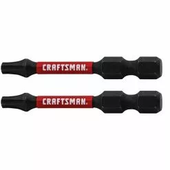 Craftsman Impact Rated Torx-Head Impact Screw Drive Bits - T20 x 2-in L - Hex Shank - Black - 2 Per Pack