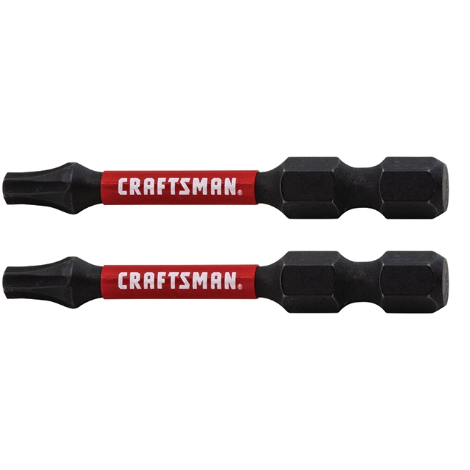 Craftsman Impact Rated Torx-Head Impact Screw Drive Bits - T20 x 2-in L - Hex Shank - Black - 2 Per Pack 1 Craftsman Impact Rated Torx-Head Impact Screw Drive Bits - T20 x 2-in L - Hex Shank - Black - 2 Per Pack