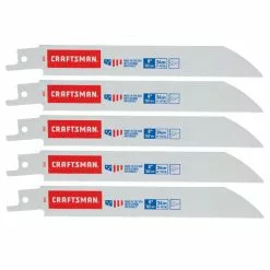 Craftsman Reciprocating Saw Blades - Bi-Metal - 6-in L - 24 TPI - Metal Cutting - Straight Blade - 5 Per Pack