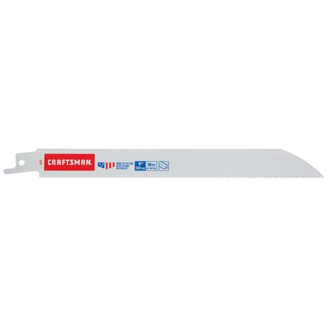 Craftsman Reciprocating Cutting Blade - Bi-Metal - 8-in L - 18 TPI - 1 Per Pack 1 Craftsman Reciprocating Cutting Blade - Bi-Metal - 8-in L - 18 TPI - 1 Per Pack