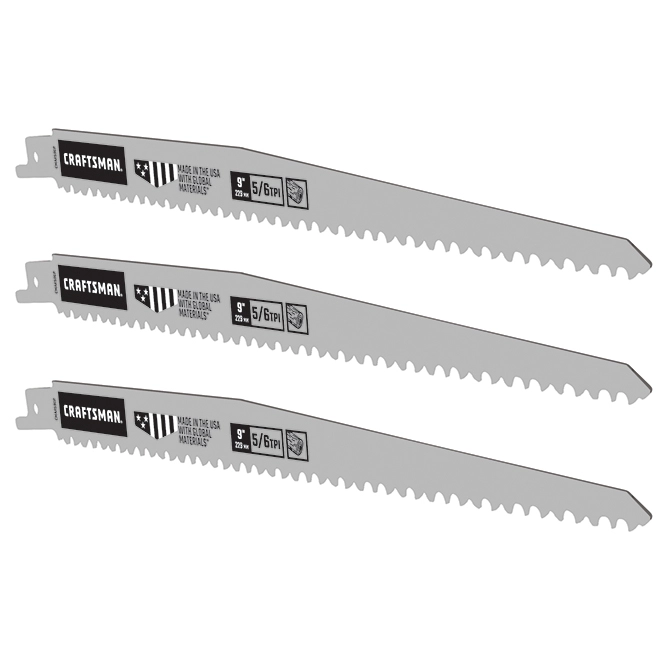 Craftsman Reciprocating Pruning Saw Blade - Bi-Metal - 3 Per Pack - 6 TPI - 9-in L 2 Craftsman Reciprocating Pruning Saw Blade - Bi-Metal - 3 Per Pack - 6 TPI - 9-in L - Image 2