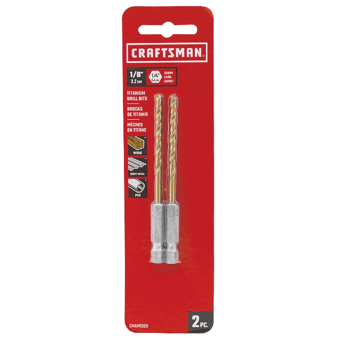 Craftsman Jobber Length Drill Bit - Hex Base - Titanium - 2 3/4-in L 3 Craftsman Jobber Length Drill Bit - Hex Base - Titanium - 2 3/4-in L - Image 3