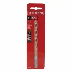 Craftsman Jobber Length Drill Bit - Hex Shank - Titanium - 1/4-in Dia 5 Craftsman Jobber Length Drill Bit - Hex Shank - Titanium - 1/4-in Dia -Craftsman Sales Shop 00276909c L