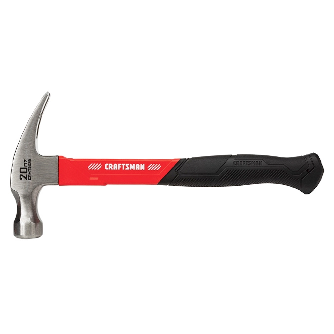 CRAFTSMAN Hammer - Smooth Face - Fibreglass - 20 oz - Red and Black 1 CRAFTSMAN Hammer - Smooth Face - Fibreglass - 20 oz - Red and Black
