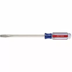 CRAFTSMAN Steel Flat Blade Screwdriver - 3/8" x 8" - Blue/Red