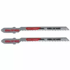 Craftsman T-Shank Scroll Jigsaw Blades - 3 1/4-in L - 12-TPI - High-Carbon Steel - 2 Per Pack