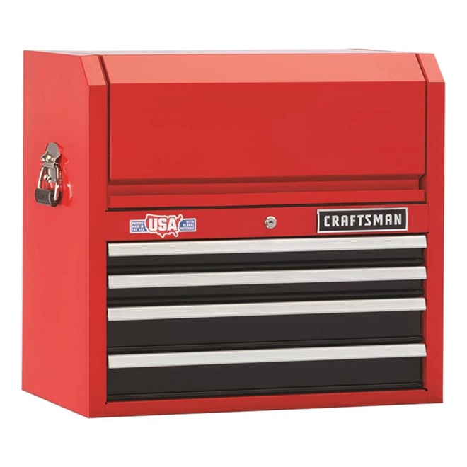 CRAFTSMAN Tool Chest - 4 Drawers - 26" x 16" x 24.5" - Red and Black 1 CRAFTSMAN Tool Chest - 4 Drawers - 26" x 16" x 24.5" - Red and Black