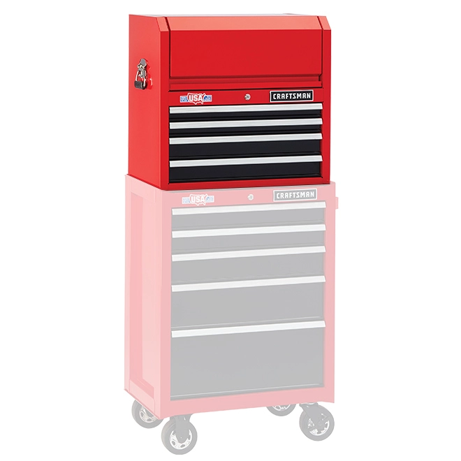 CRAFTSMAN Tool Chest - 4 Drawers - 26" x 16" x 24.5" - Red and Black 5 CRAFTSMAN Tool Chest - 4 Drawers - 26" x 16" x 24.5" - Red and Black - Image 5