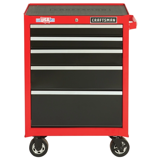 CRAFTSMAN Tool Cabinet - 5 Drawers - 26.5" x 18" x 37.5" - Red/Black 1 CRAFTSMAN Tool Cabinet - 5 Drawers - 26.5" x 18" x 37.5" - Red/Black