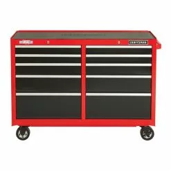 CRAFTSMAN Tool Cabinet - 10 Drawers - 52" x 18" x 37.5" - Red and Black