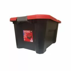 Craftsman Plastic 75-L Storage Tote - Latching Lid - Black
